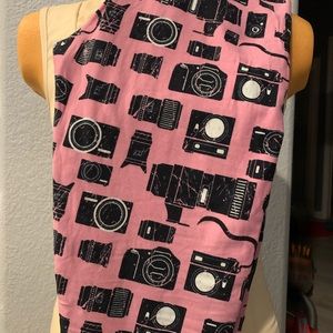 LuLaRoe Pink Black Camera Leggings TC